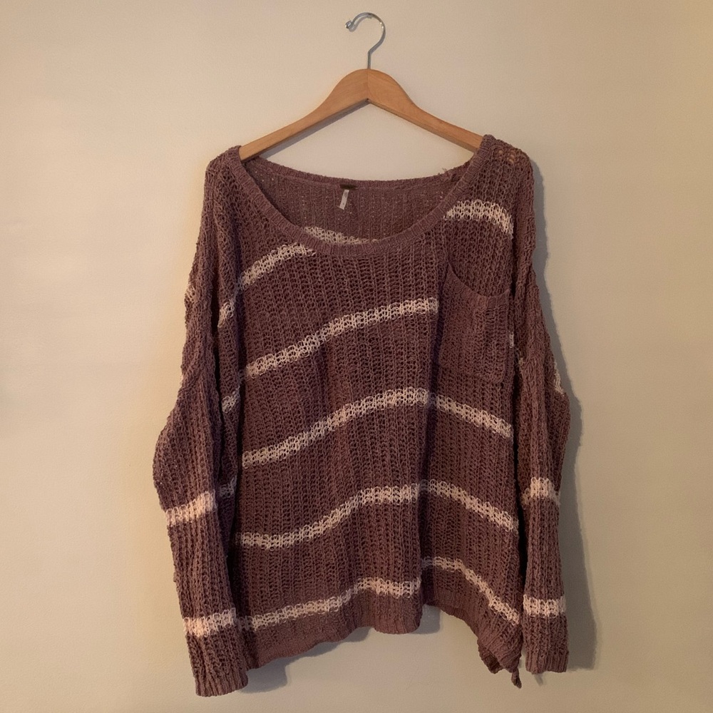Free People Oversized Striped Sweater